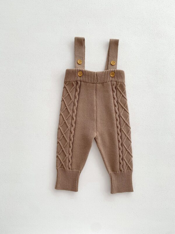 Baby Autumn And Winter Twist Knitted Sweater Jumpsuit - Image 2