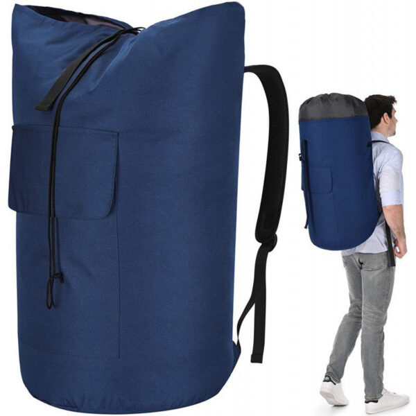 Large Capacity Dirty Clothes Carrier Hanging Laundry Backpack Buggy Bag Multifunctional - Image 5