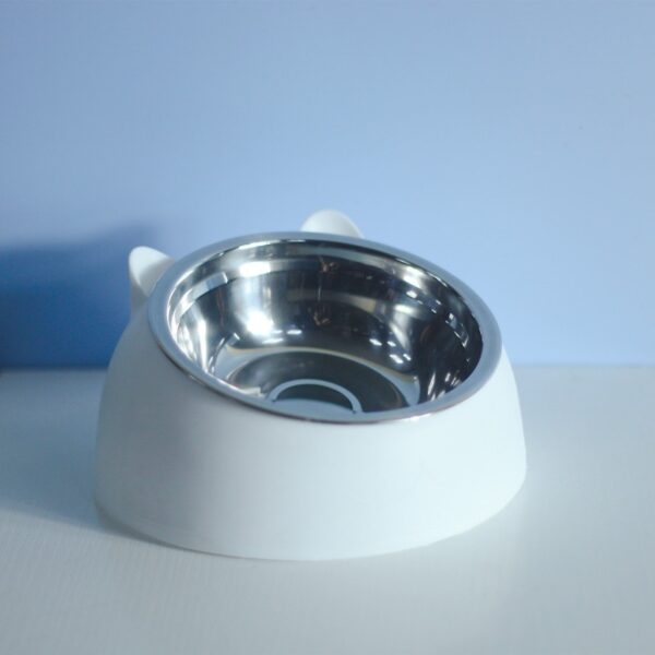 Stainless Steel Dog Bowl Double Bowl Cervical Protection Oblique Mouth Hot Pet Food Basin Supplies - Image 2