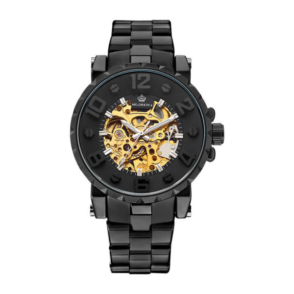 Full Hollow Men's Semi-automatic Mechanical Watch Men's Watch Steel Watch - Image 3