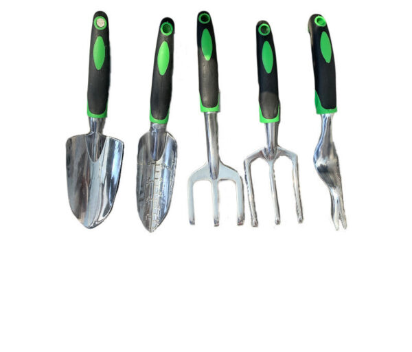 Garden Supplies 9-piece Aluminum Alloy Set, Silicone Two-color Handle Shovel Gardening Tools - Image 3