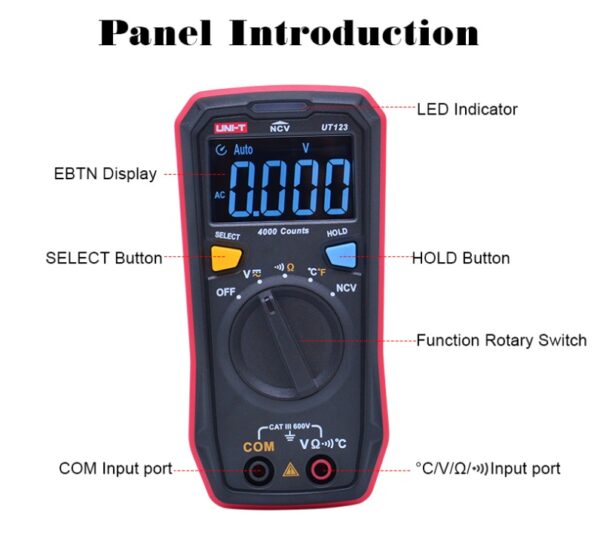 UNI-T UT123 Digital Pocket-sized Residential Multimeter - Image 3