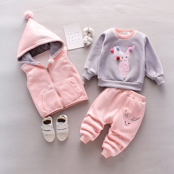 New Children's Clothing Winter Clothes For Boys Baby Thickening Three-piece Set - Image 6