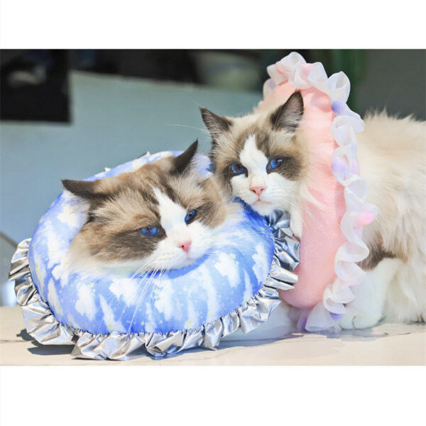 Cat Ruffled Elizabethan Circle Sterilization Anti-Licking Headgear - Image 6