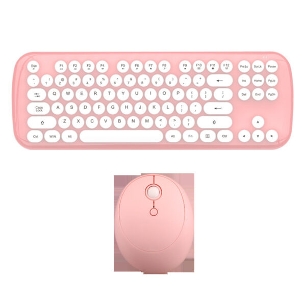 Wireless Keyboard And Mouse Set Girls Color Retro - Image 5