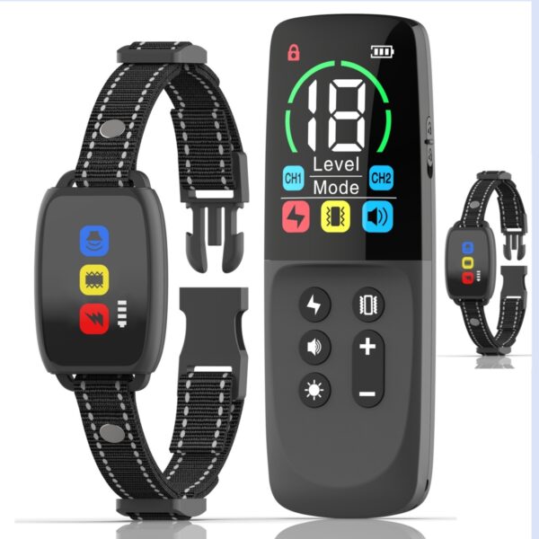 Color Screen Dog Trainer Remote Control Dog Training Electric Shock Collar - Image 3