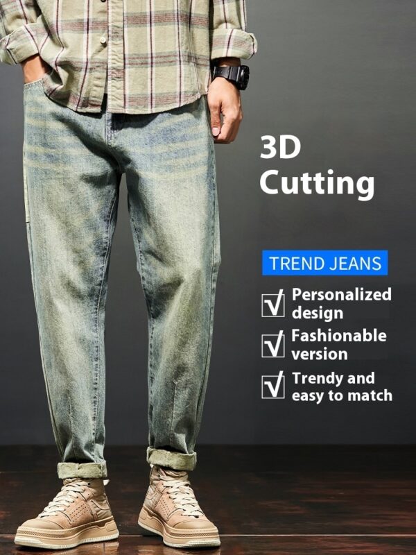 Men's Fashion Casual Workwear Straight Jeans - Image 2