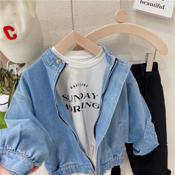 Girls Short Jean Jacket Fashionable Spring And Autumn - Image 5