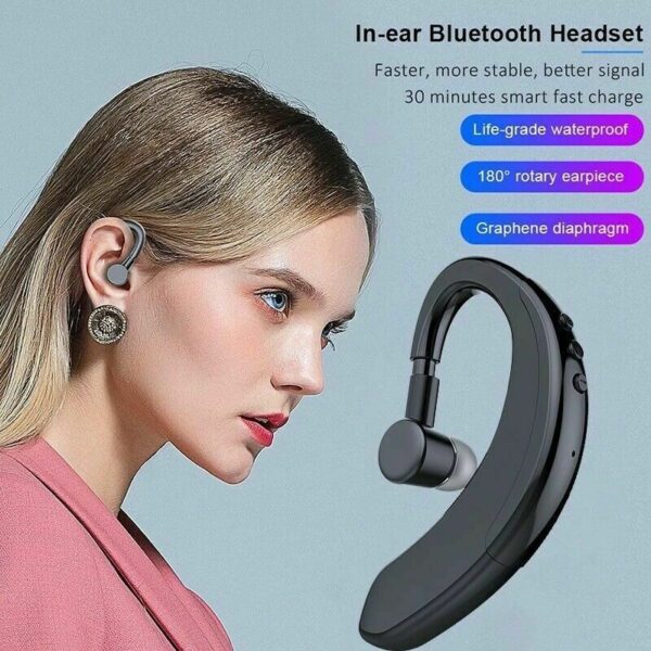 Bluetooth 5.0 Earpiece Driving Trucker Wireless Headset Earbuds Noise Cancelling - Image 4