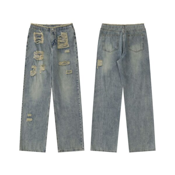 American High Street Jeans Washed Make Old Ripped - Image 3