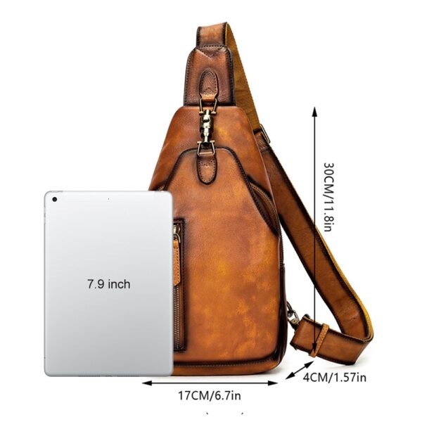 Retro Cattlehide Leather Fashion Multifunctional Leisure Bag - Image 8