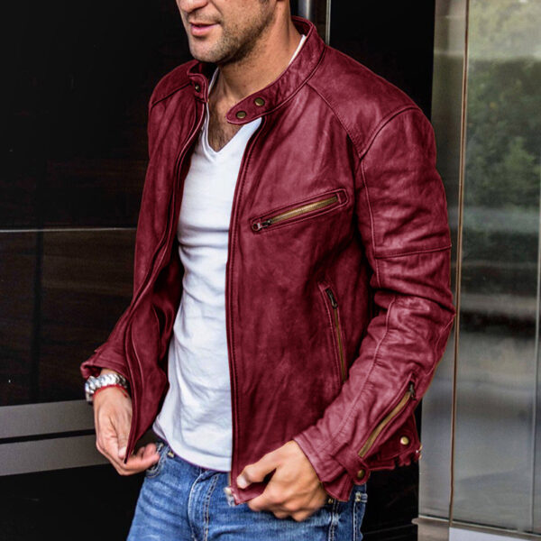 Men's slim zipper short jacket - Image 5