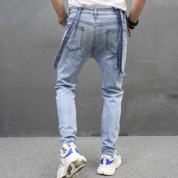 Men's Slim Ripped Strap Skinny Trousers - Image 7