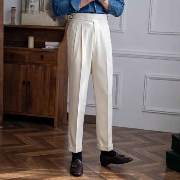 High Waist Straight Long Pants British Men's Casual All-matching Suit Pants - Image 4