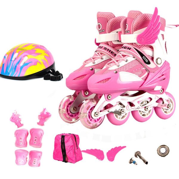 Pu Single Wheel Adjustable Children's Roller Skates - Image 4