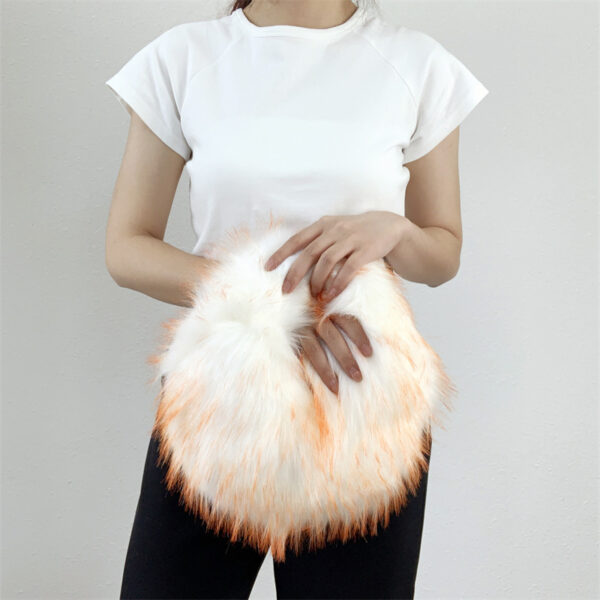 Artificial Raccoon Fur Ball Bag Plush Unique Punk Style Y2g - Image 5