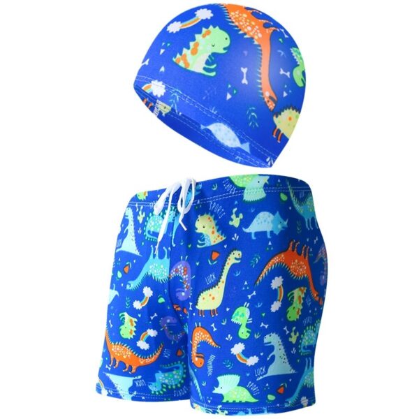 Children's Swimming Trunks Beach Vacation With Swimming Cap Suit - Image 2