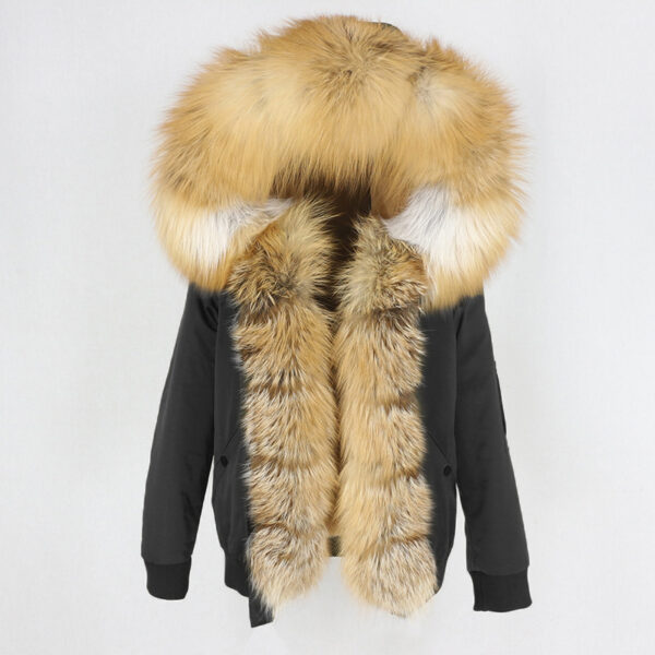 New Parka Thick Raccoon Fur Liner Detachable Jacket - Image 4