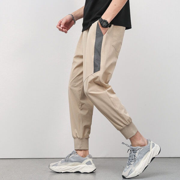 Cropped Thin Casual Drawstring Tappered Pants - Image 10