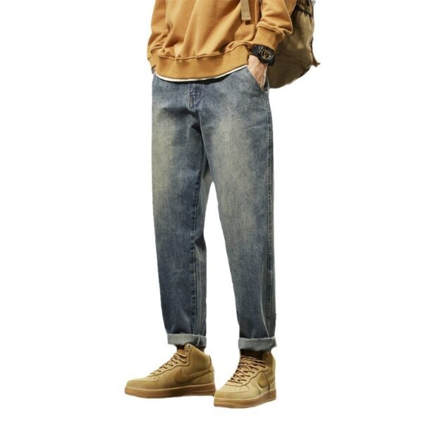 Retro Denim Pants Men's Straight Loose - Image 6