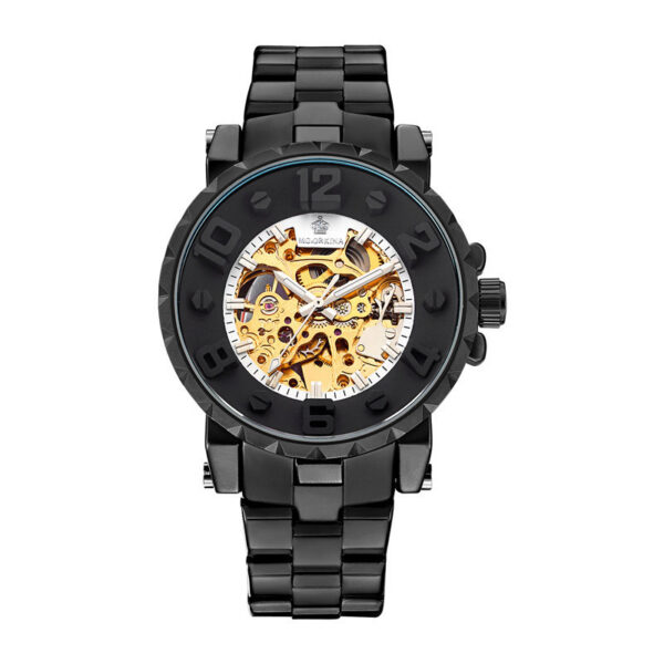 Full Hollow Men's Semi-automatic Mechanical Watch Men's Watch Steel Watch - Image 5