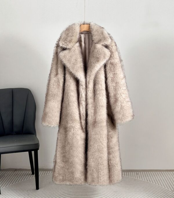 Autumn And Winter Extended Imitation Fur Coat Overcoat - Image 7