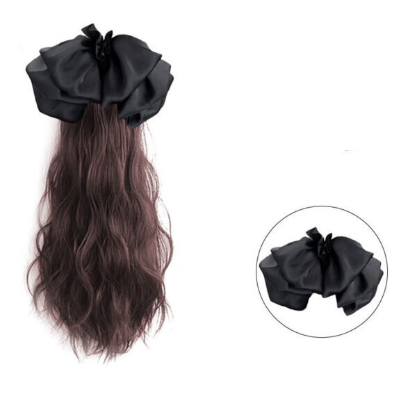 Women's Long Hair Bow High Ponytail Grip Clip - Image 3