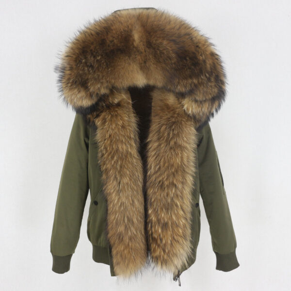 New Parka Thick Raccoon Fur Liner Detachable Jacket - Image 10