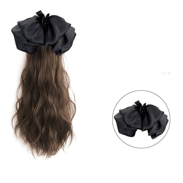 Women's Long Hair Bow High Ponytail Grip Clip - Image 2