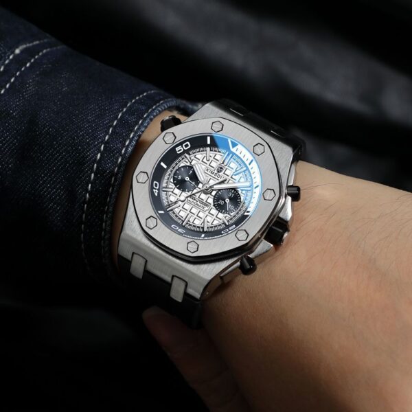 Watch Men's Fashion Silicone Waterproof Automatic Mechanical Watch Sports - Image 6