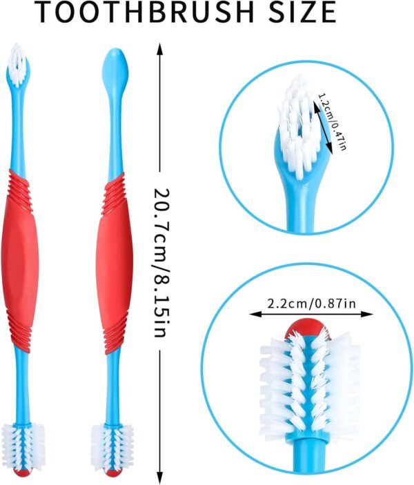 Dog Toothbrush 360 Degree Dog Tooth Brush, Dual Head Dog Tooth Brushing Kit Non Slip Toothbrush For Dogs And Cat Teeth Clean Pet Toothbrush Dental Care - Image 8