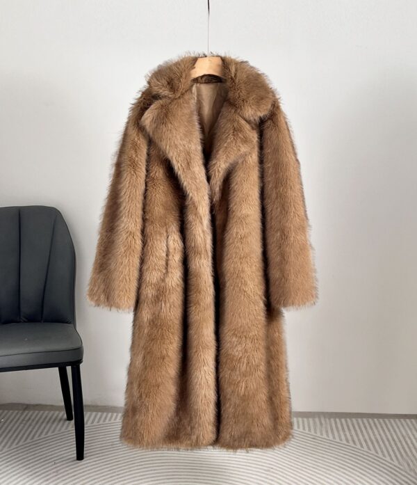 Autumn And Winter Extended Imitation Fur Coat Overcoat - Image 4