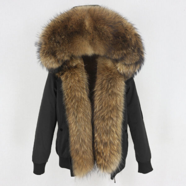 New Parka Thick Raccoon Fur Liner Detachable Jacket - Image 7