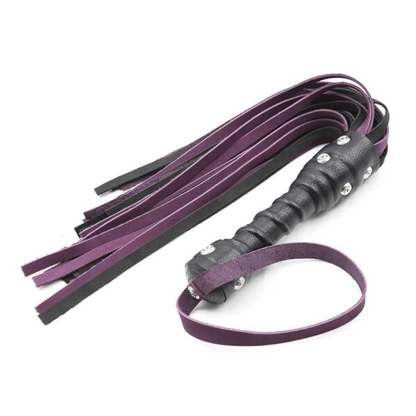 Leather Purple And Black Tassel Whip Toy - Image 2