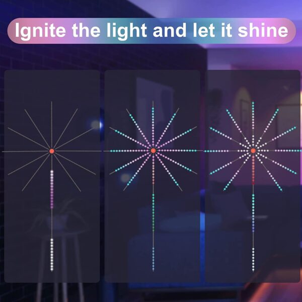 Firework Lights LED Strip Music Sound Sync Color Changing Remote Control LED Firework Light For Room Party - Image 5