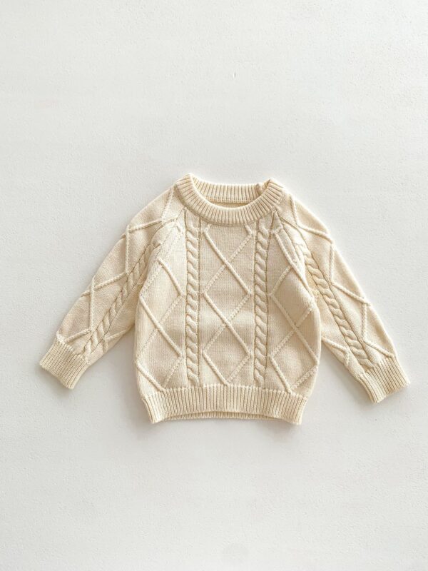 Baby Autumn And Winter Twist Knitted Sweater Jumpsuit - Image 8