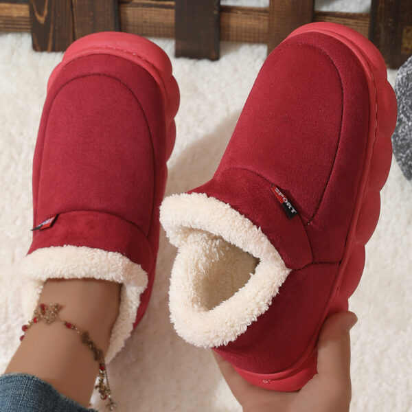 Winter Plush Cotton Shoes Women Men Warm Suede House Shoes For Parents Solid Color Thick-soled Garden Shoes Outdoor - Image 7