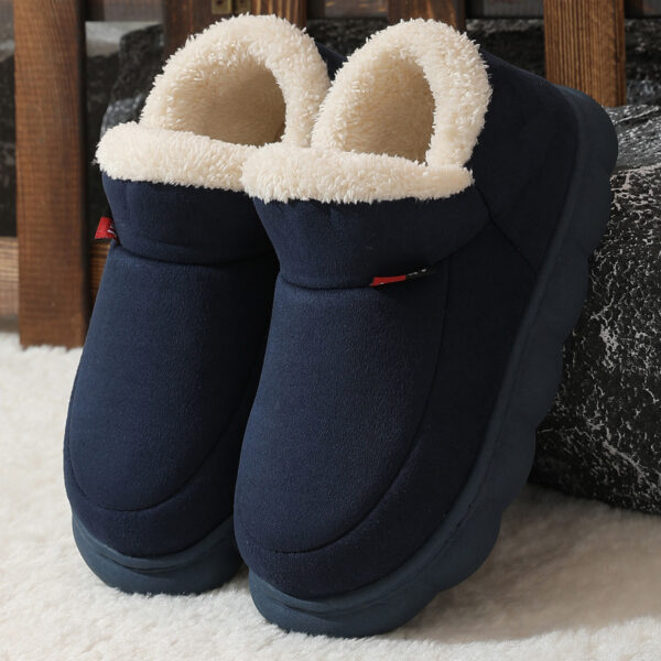 Winter Plush Cotton Shoes Women Men Warm Suede House Shoes For Parents Solid Color Thick-soled Garden Shoes Outdoor - Image 5