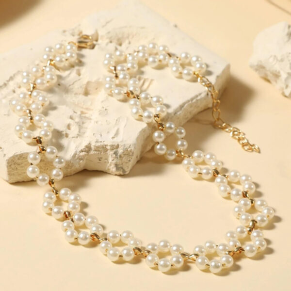 Ins Pearl Flowers Necklace Women's Clavicle Chain Jewelry Accessories - Image 3