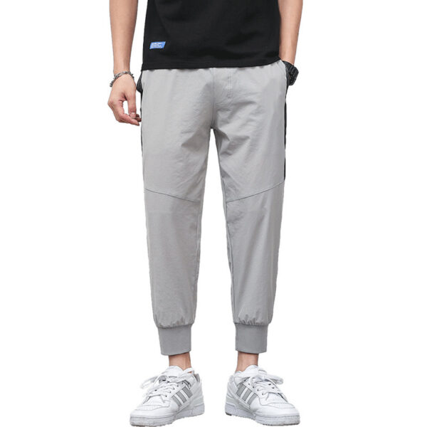 Cropped Thin Casual Drawstring Tappered Pants - Image 9