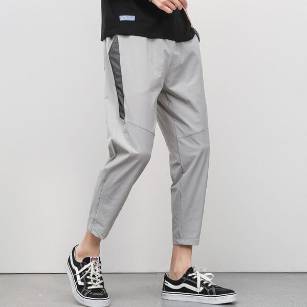 Cropped Thin Casual Drawstring Tappered Pants - Image 7