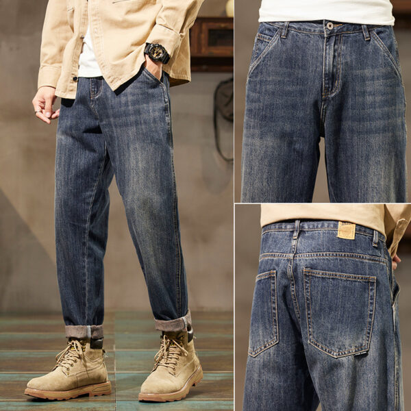 Retro Denim Pants Men's Straight Loose - Image 4