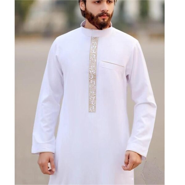 Arab Men's Robe European And American Muslim Printed Clothing - Image 4