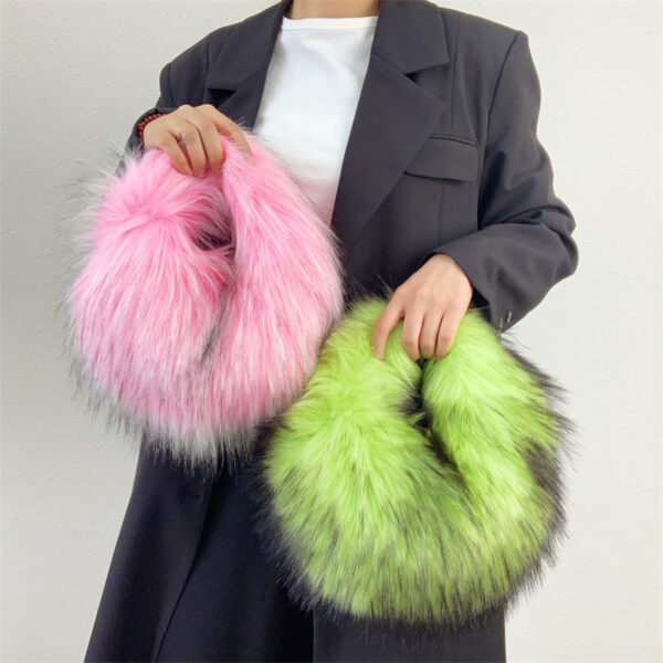 Artificial Raccoon Fur Ball Bag Plush Unique Punk Style Y2g - Image 9