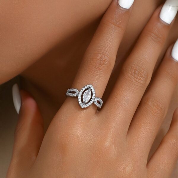 Affordable Luxury Fashion Water Drop Zircon Open Ring Female - Image 9