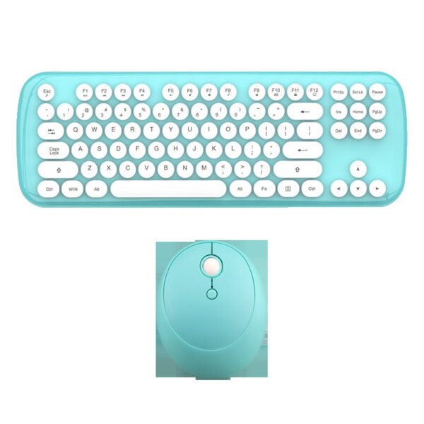 Wireless Keyboard And Mouse Set Girls Color Retro - Image 4