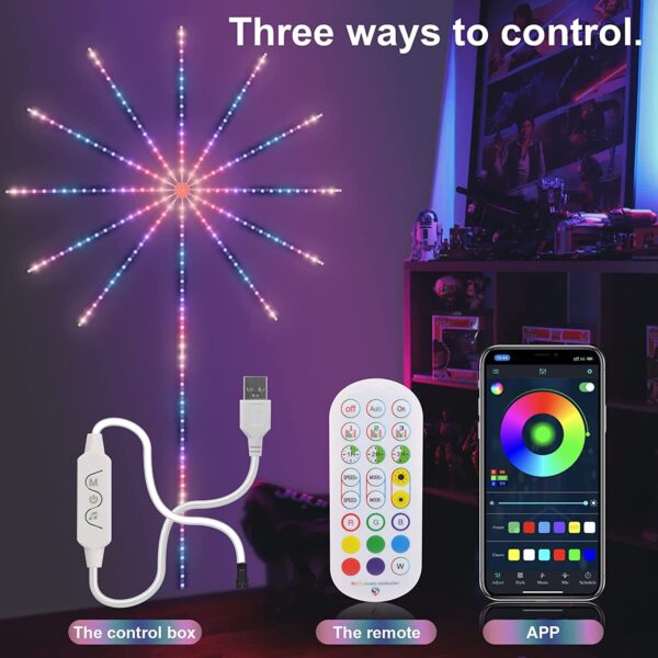 Firework Lights LED Strip Music Sound Sync Color Changing Remote Control LED Firework Light For Room Party - Image 4