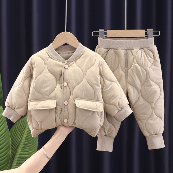 Boys' Cotton Clothes Baby Warm Two-piece Set - Image 2