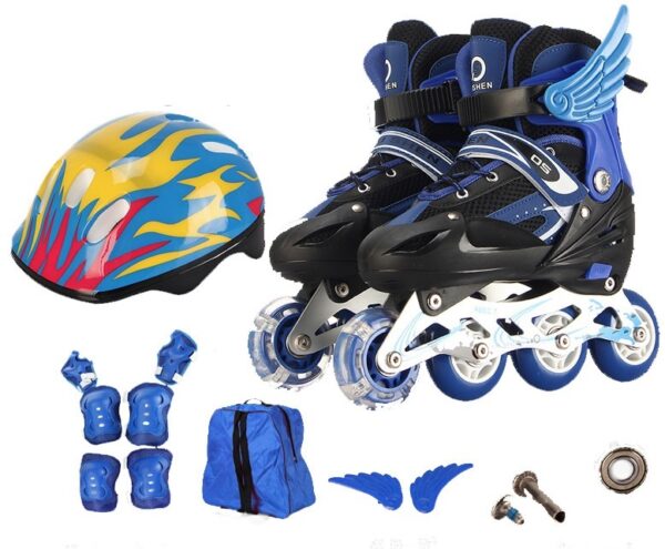 Pu Single Wheel Adjustable Children's Roller Skates - Image 3