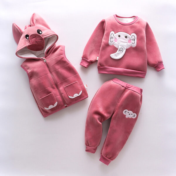 New Children's Clothing Winter Clothes For Boys Baby Thickening Three-piece Set - Image 3